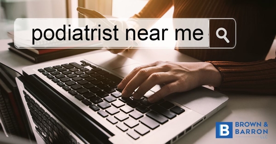 Computer user searching for a podiatrist