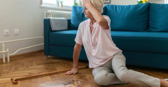 woman after fall in nursing home