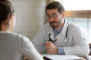 Doctor talking to a patient