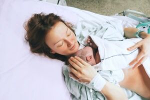 Woman after giving birth